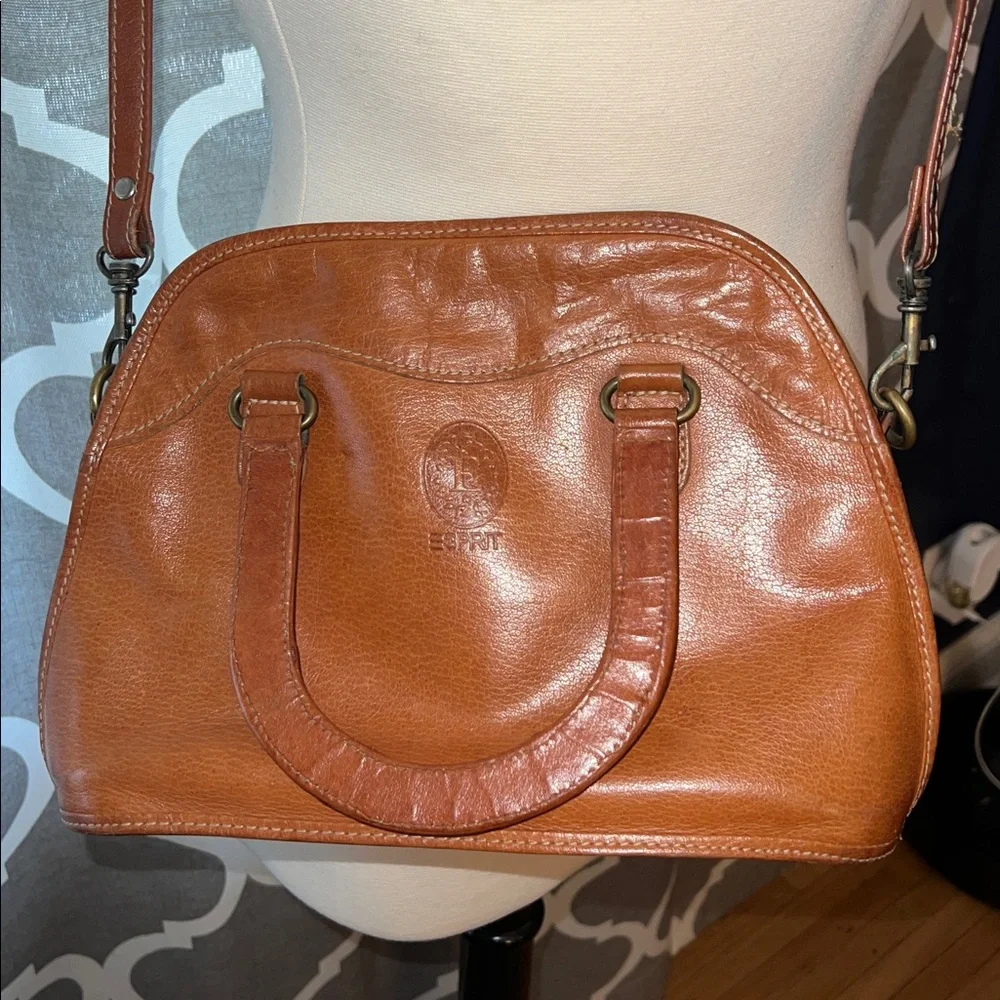 Vintage Esprit Brown Leather Crossbody Bag - Picture 2 of 8